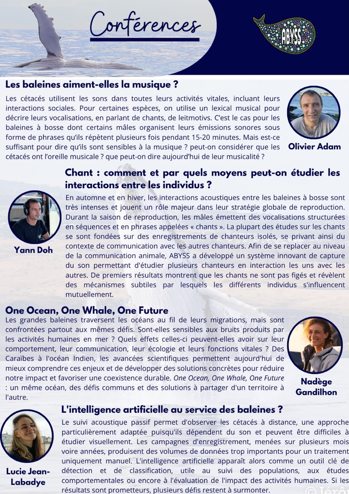 The ABYSS conference programme, in French